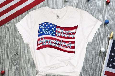 God Bless America Flag Sublimation Sublimation QueenBrat Digital Designs 