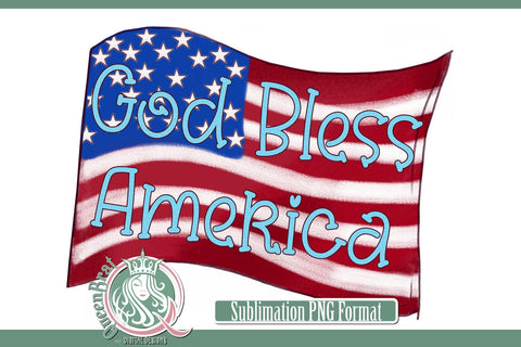 God Bless America Flag Sublimation Sublimation QueenBrat Digital Designs 