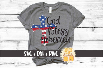 God Bless America - Fourth of July SVG PNG DXF Cut Files SVG Cheese Toast Digitals 
