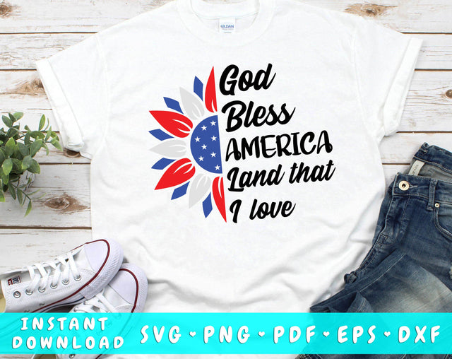 God Bless America Land That I Love SVG SVG HappyDesignStudio 
