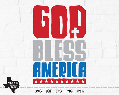 God Bless America | Patriotic SVG SVG Texas Southern Cuts 