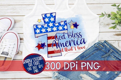 God Bless America PNG for Sublimation-July 4th PNG Sublimation Greedy Stitches 