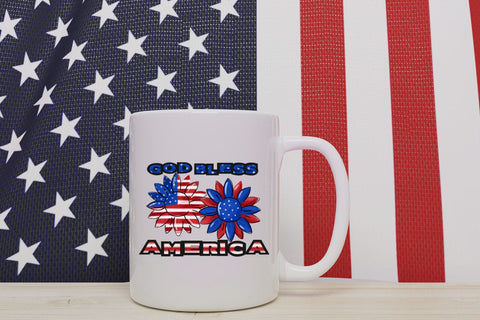 God Bless America Sunflowers Sublimation Sublimation QueenBrat Digital Designs 