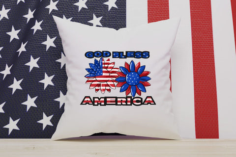 God Bless America Sunflowers Sublimation Sublimation QueenBrat Digital Designs 
