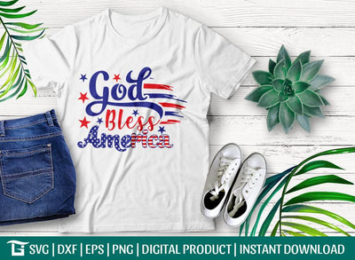 God Bless America Svg Cut File ,Labor day Svg, Patriotic Svg, memorial Day Svg, Tshiert Design, SVG ETC Craft 