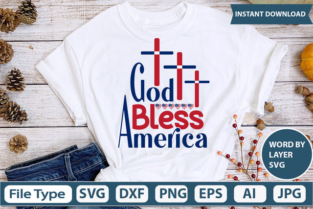 God Bless America Svg cut file SVG DesignPlante 503 