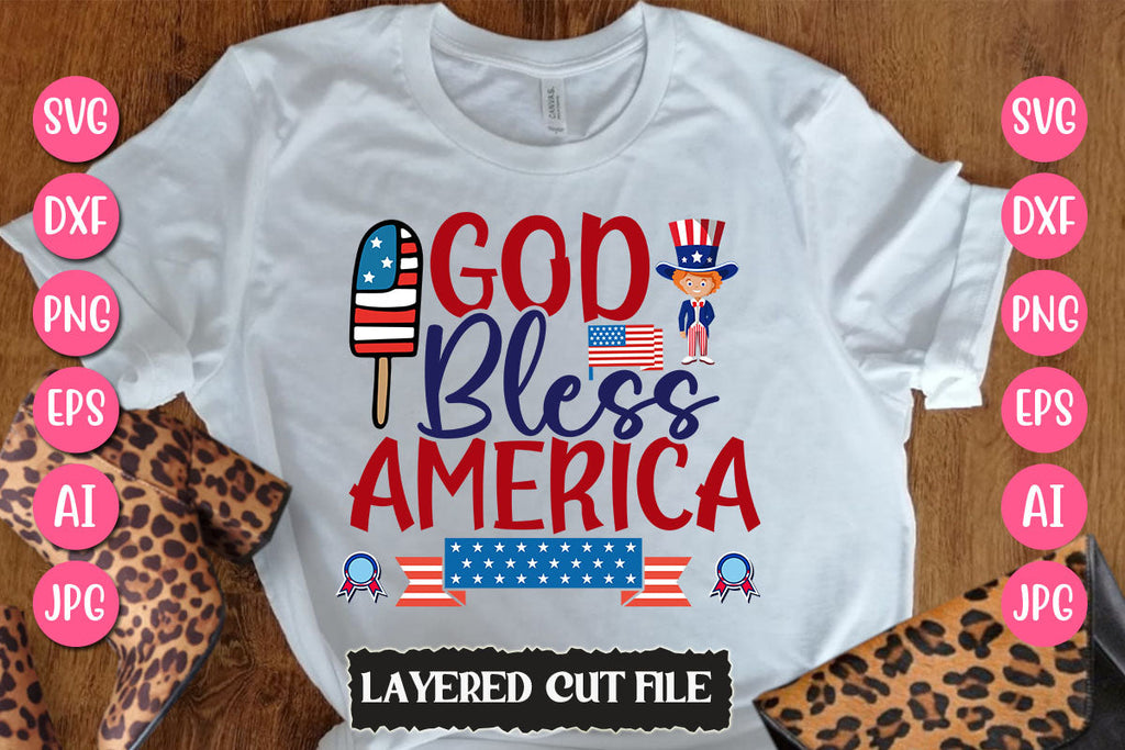 God Bless America SVG Cut File - So Fontsy