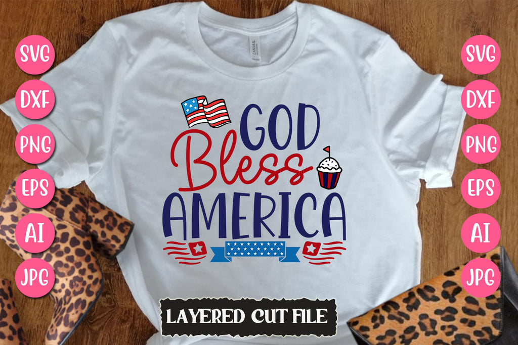 God Bless America SVG Cut File - So Fontsy