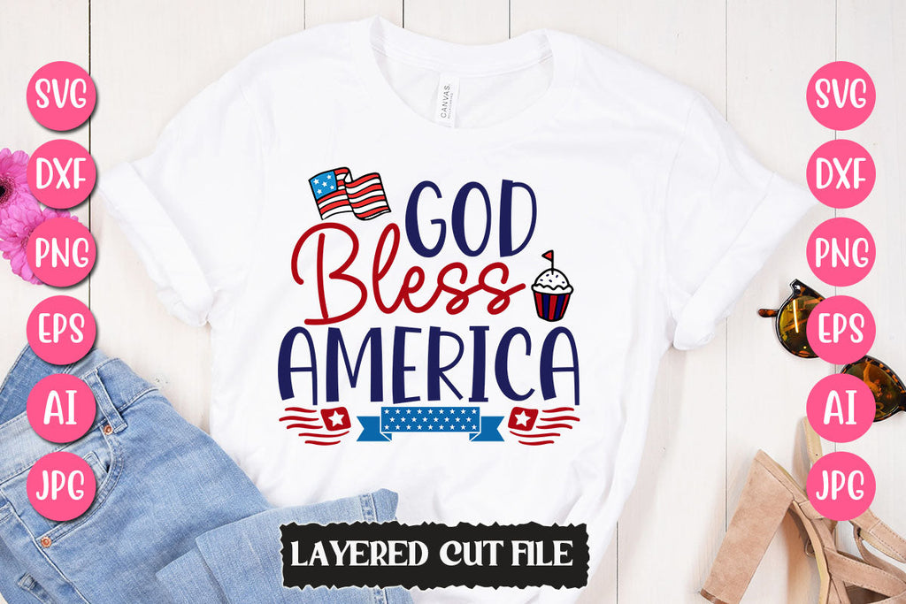 God Bless America SVG Cut File - So Fontsy