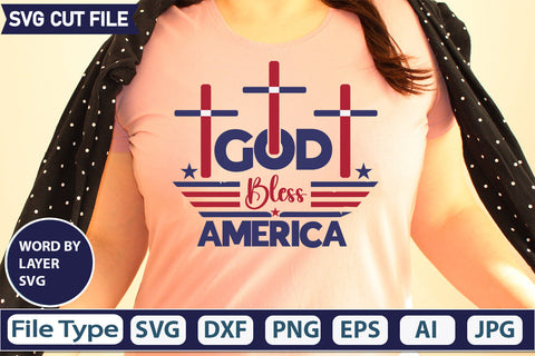 God Bless America Svg Cut File,SVGs,quotes-and-sayings,food-drink,mini-bundles,print-cut,on-sale, SVG DesignPlante 503 