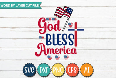 God Bless America SVG Cut File,SVGs,quotes-and-sayings,food-drink,mini-bundles,print-cut,on-sale, SVG DesignPlante 503 