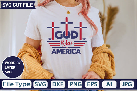 God Bless America Svg Cut File,SVGs,quotes-and-sayings,food-drink,mini-bundles,print-cut,on-sale, SVG DesignPlante 503 