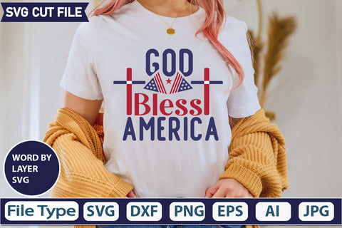God Bless America Svg Cut File,SVGs,quotes-and-sayings,food-drink,mini-bundles,print-cut,on-sale, SVG DesignPlante 503 