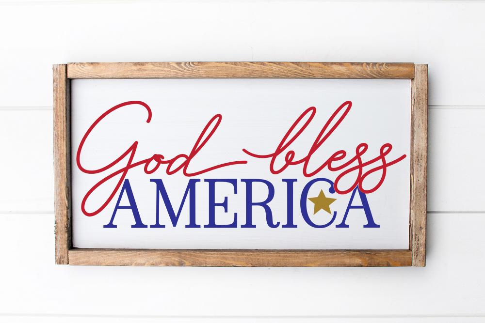 God Bless America SVG | Farmhouse Sign SVG | DXF PNG JPG SVG - So Fontsy