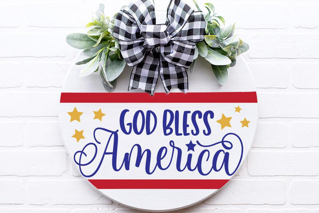God Bless America SVG | July 4th Sign | Patriotic Design | DXF and More! SVG Diva Watts Designs 