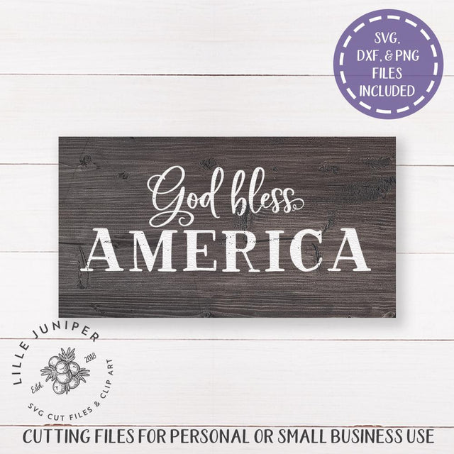 God Bless America SVG | Patriotic SVG | Farmhouse Sign SVG SVG LilleJuniper 