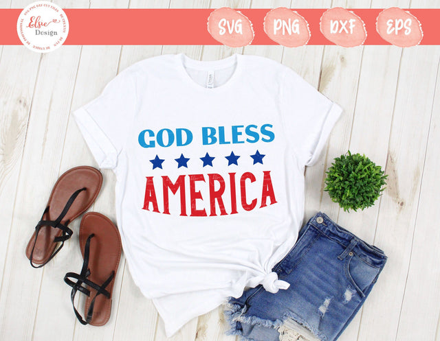 God Bless America - SVG, PNG, DXF, EPS SVG Elsie Loves Design 
