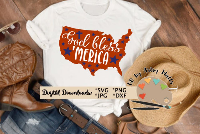 God Bless 'Merica svg - America- USA - American - july 4th - Patriotic - Memorial Day - Veteran's Day svg dxf SVG The Artsy Spot 