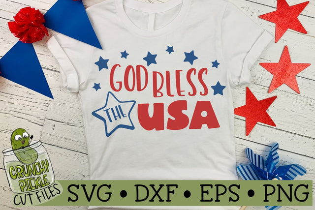 God Bless the USA Patriotic SVG Cut File SVG Crunchy Pickle 