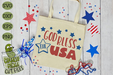 God Bless the USA Patriotic SVG Cut File SVG Crunchy Pickle 