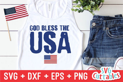 God Bless The USA svg - Patriotic Cut File - 4th of July - Fourth of July - svg - dxf - eps - png - Silhouette - Cricut - Digital File SVG Svg Cuttables 