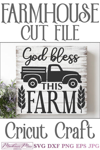 God Bless This Farm SVG - Farmhouse Sign Cut File SVG Madison Mae Designs 