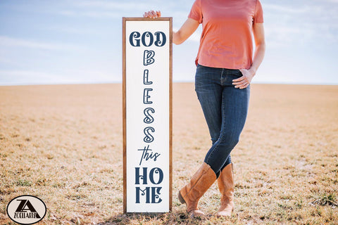 God Bless This Home Sign SVG Farmhouse Vertical Sign SVG SVG zoellartz 