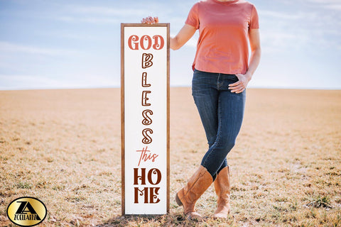 God Bless This Home Sign SVG Farmhouse Vertical Sign SVG SVG zoellartz 
