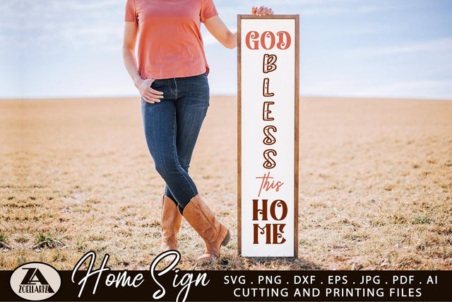 God Bless This Home Sign SVG Farmhouse Vertical Sign SVG SVG zoellartz 