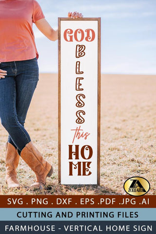 God Bless This Home Sign SVG Farmhouse Vertical Sign SVG SVG zoellartz 