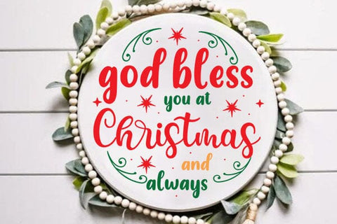 God Bless You At Christmas And Always SVG Angelina750 