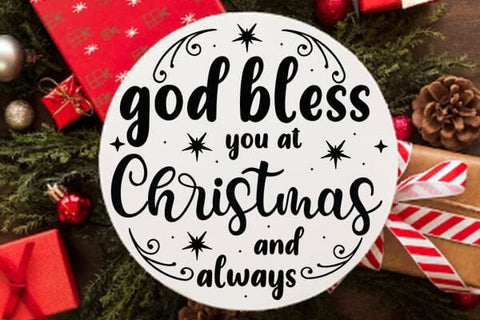 God Bless You At Christmas And Always SVG Angelina750 