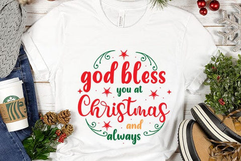 God Bless You At Christmas And Always SVG Angelina750 