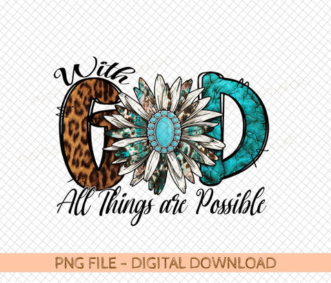 God Christian Png, God Christian Sublimation Designs, Turquoise, Leopard Print, Daisy Design, Faith Png, Sublimation Design Download Sublimation DiamondDesign 