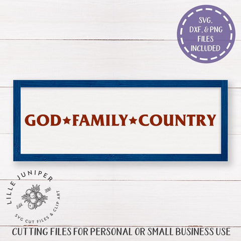 God Family Country SVG | Patriotic SVG | Rustic Sign SVG SVG LilleJuniper 