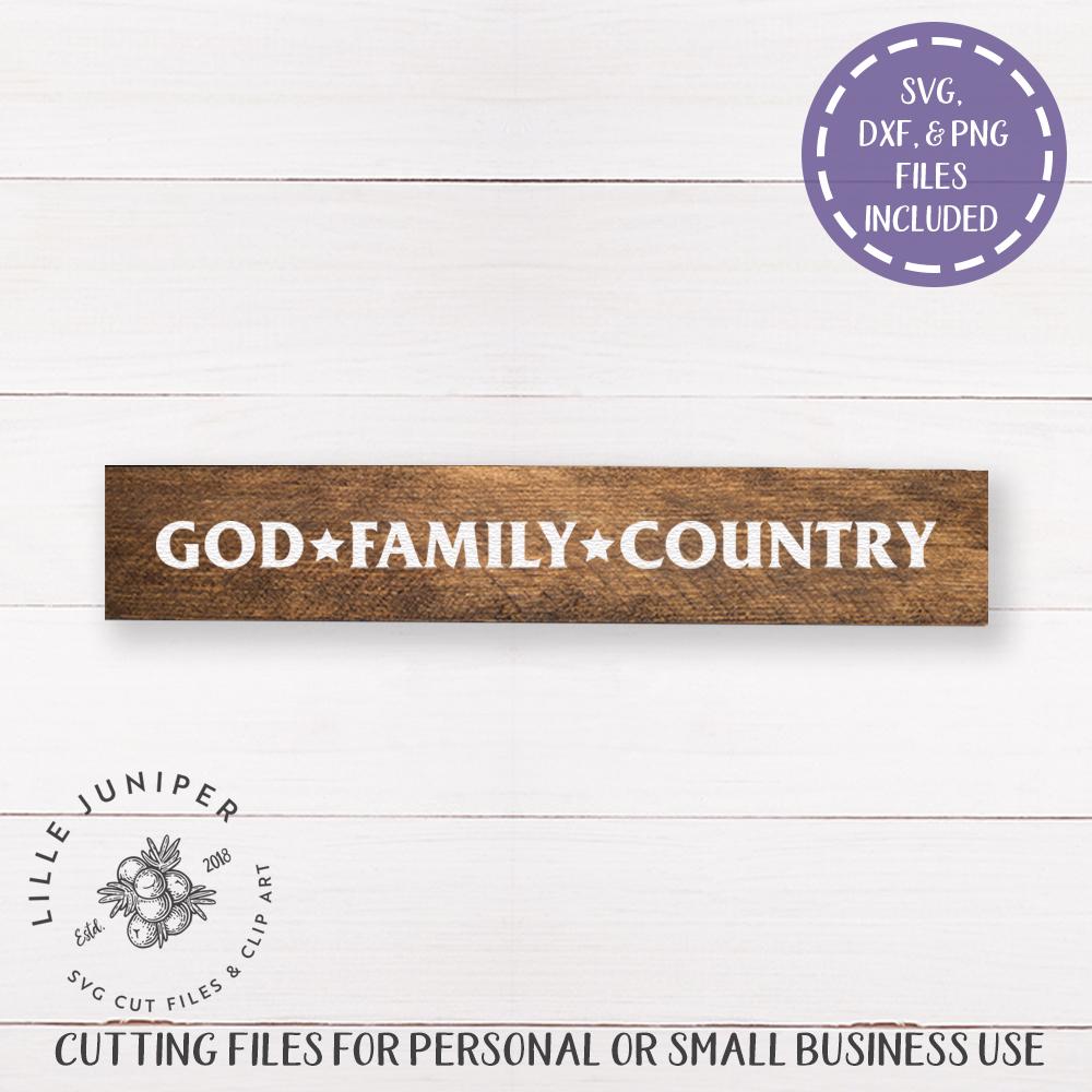 God Family Country SVG | Patriotic SVG | Rustic Sign SVG - So Fontsy