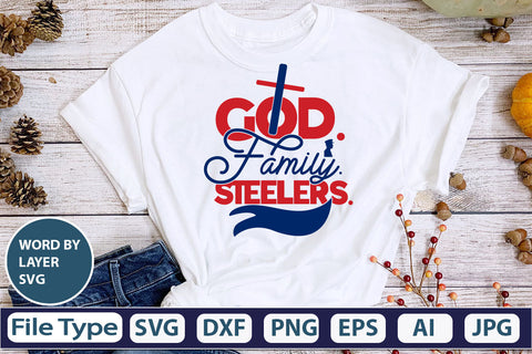 God. Family. Steelers. SVG Cut File SVG DesignPlante 503 