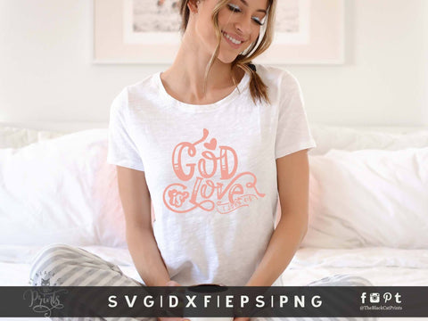 God Is Love | Bible Verse Cut File | 1 John 4:8 SVG TheBlackCatPrints 