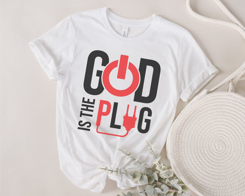 God is the Plug ai, svg, eps, pdf, jpg, png, dxf files, cricut, for t-shirt, Prayer is the plug, God is dope SVG Fauz 