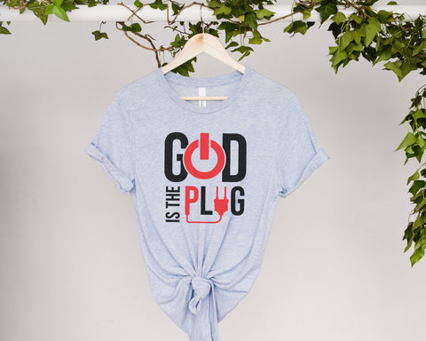 God is the Plug ai, svg, eps, pdf, jpg, png, dxf files, cricut, for t-shirt, Prayer is the plug, God is dope SVG Fauz 
