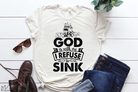 God is with me I refuse to sink svg, Jesus svg, Faith svg, Storm svg, God svg, Faith svg, Storm t shirt svg, Christian svg SVG Isabella Machell 