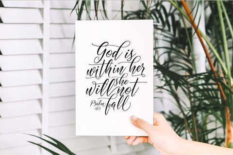 God is within her She will not fall | Psalm 46:5 SVG TheBlackCatPrints 
