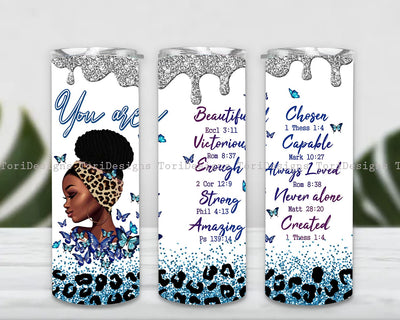 God Says You Are Beautiful Black Girl 20oz Sublimation Tumbler Wrap, Digital Download Sublimation ToriDesigns 
