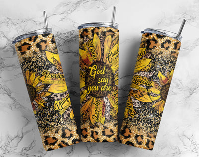 God Says You Are, Strong Chosen, Bible Verse Gift Tumbler PNG Sublimation CaldwellArt 