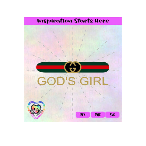 God's Girl | Red and Green Stripes - Transparent PNG SVG DXF - Silhouette, Cricut, ScanNCut SVG Aint That Sweet 