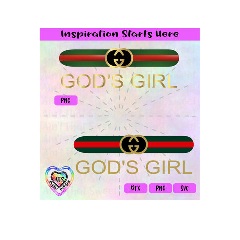 God's Girl | Red and Green Stripes - Transparent PNG SVG DXF - Silhouette, Cricut, ScanNCut SVG Aint That Sweet 