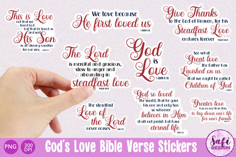 God's Love Bible Verse Printable Stickers SVG Safi Design 