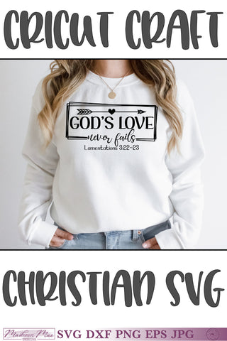 God's Love Never Fails, Christian Bible Verse SVG SVG Madison Mae Designs 