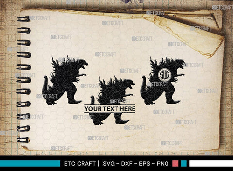 Godzilla Monogram, Godzilla Silhouette, Godzilla SVG, Rodan Godzilla Svg, Godzilla Monster Svg, Ghidorah Svg, SB00272 SVG ETC Craft 