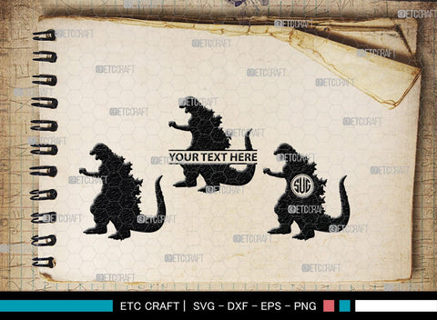 Godzilla Monogram, Godzilla Silhouette, Godzilla SVG, Rodan Godzilla Svg, Godzilla Monster Svg, Ghidorah Svg, SB00272 SVG ETC Craft 
